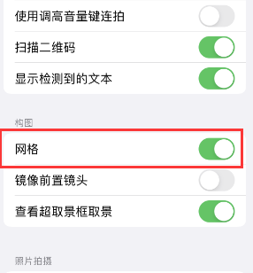 陇西苹果手机维修网点分享iPhone如何开启九宫格构图功能 